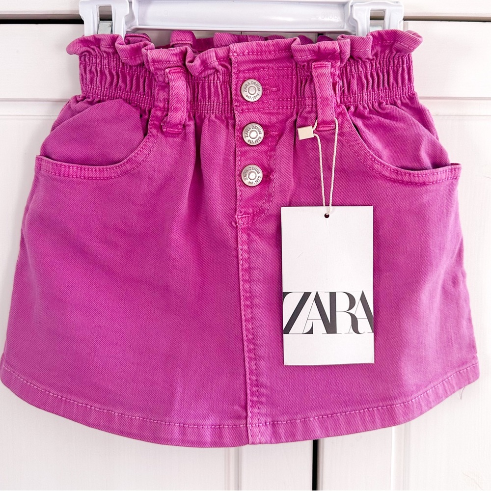 NWT! Zara BabyGirl Denim Paperbag Skirt - 2/3 years